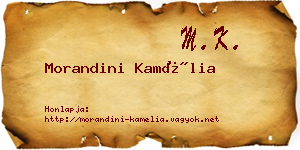 Morandini Kamélia névjegykártya